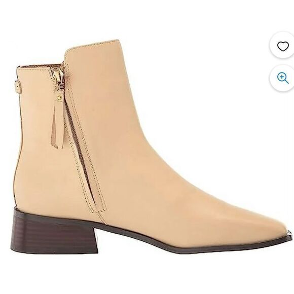 Sam Edelman Thatcher Square Toe Faux Leather Boots, 7.5 Eggshell, Ivory NWOB - Picture 6 of 11